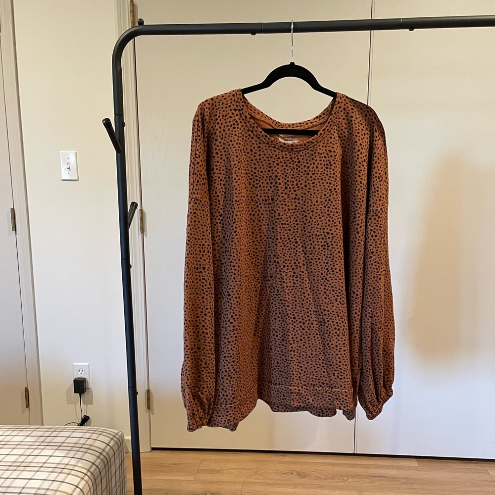 Livi Active Brown Polka Dot Sweatshirt